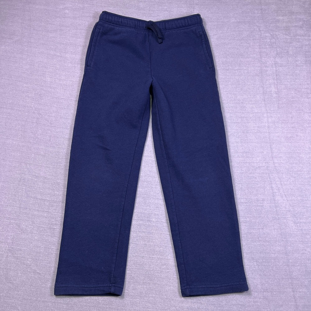 Tek Gear Fleece Drawstring Sweatpants Kids M 10/12 Navy Blue Cotton Blend